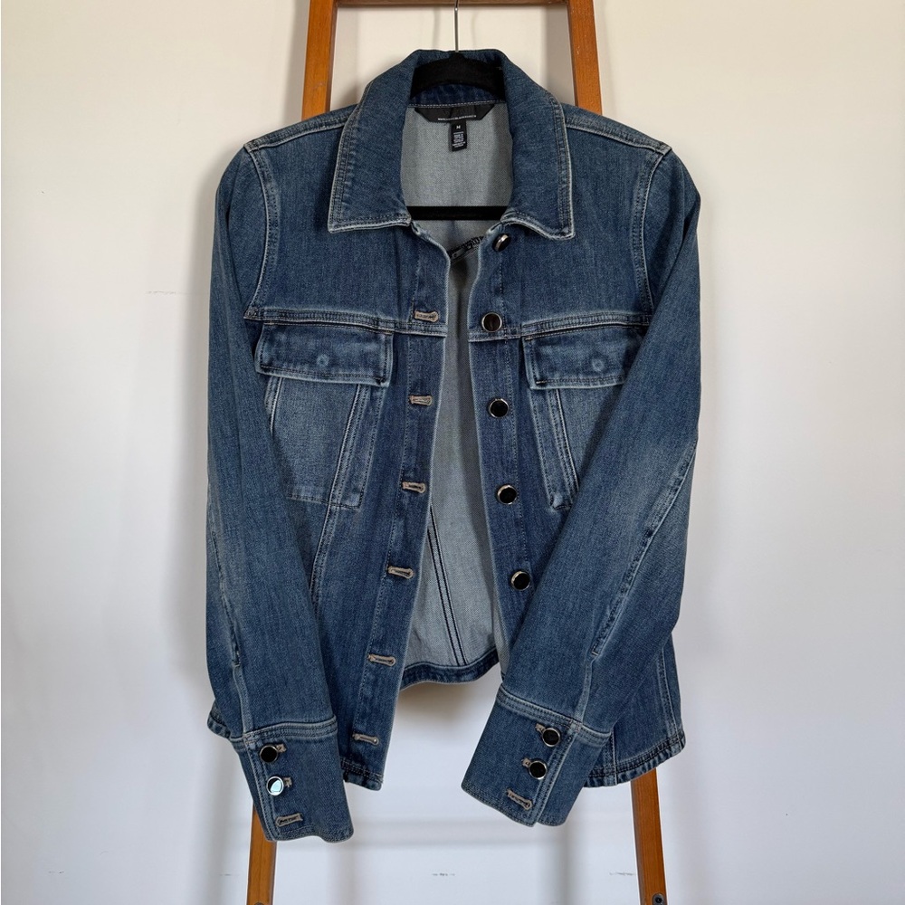White House Black Market Blue Denim Jacket